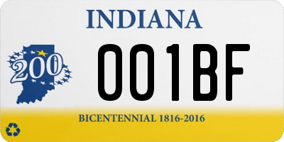 IN license plate 001BF