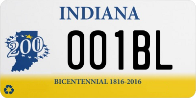 IN license plate 001BL