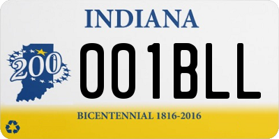 IN license plate 001BLL