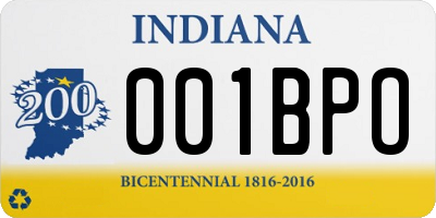 IN license plate 001BPO