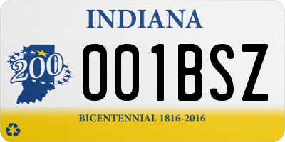 IN license plate 001BSZ