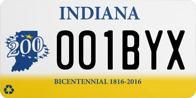 IN license plate 001BYX