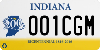 IN license plate 001CGM