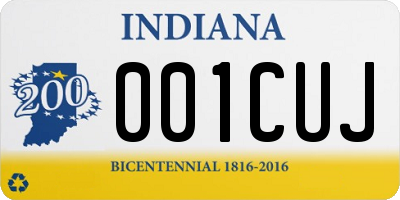 IN license plate 001CUJ