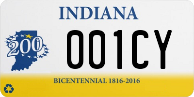 IN license plate 001CY