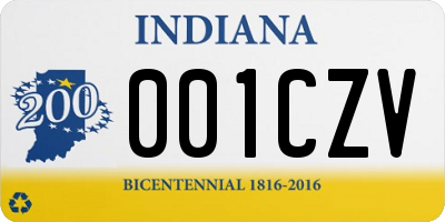 IN license plate 001CZV