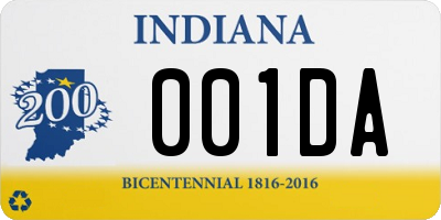 IN license plate 001DA