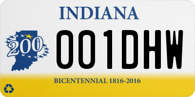 IN license plate 001DHW