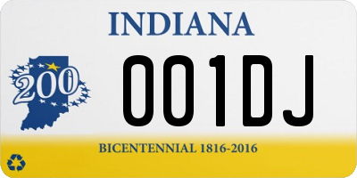 IN license plate 001DJ