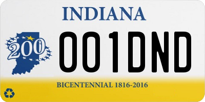 IN license plate 001DND