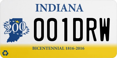 IN license plate 001DRW