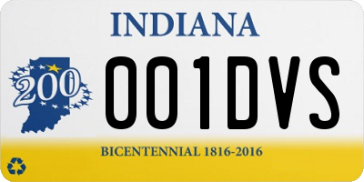 IN license plate 001DVS