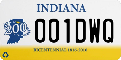 IN license plate 001DWQ