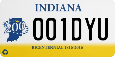 IN license plate 001DYU