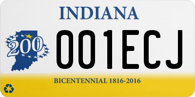 IN license plate 001ECJ