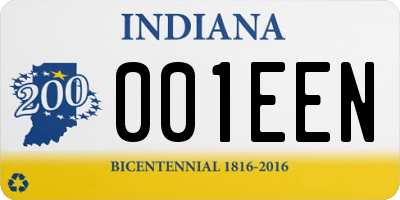 IN license plate 001EEN