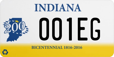 IN license plate 001EG