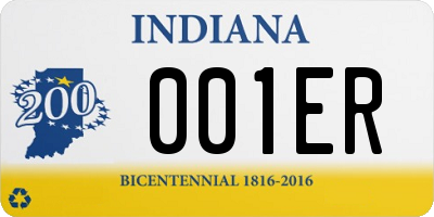 IN license plate 001ER