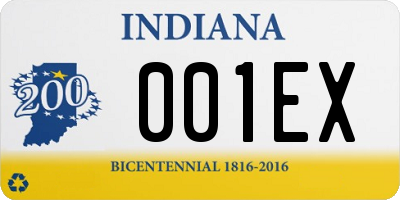 IN license plate 001EX