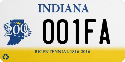 IN license plate 001FA
