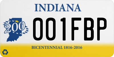 IN license plate 001FBP