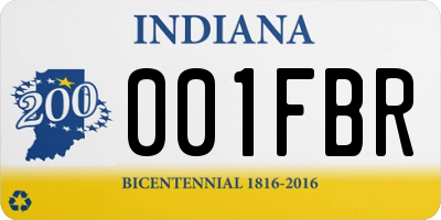 IN license plate 001FBR