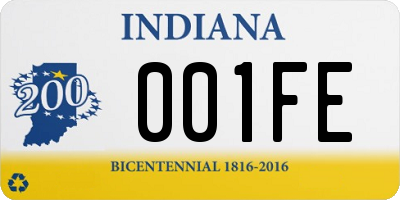 IN license plate 001FE
