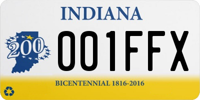 IN license plate 001FFX