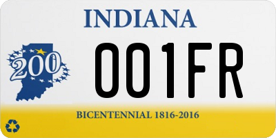 IN license plate 001FR