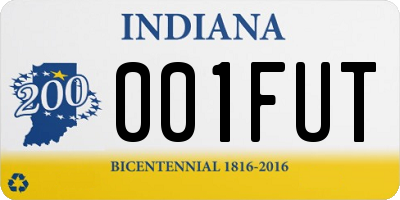 IN license plate 001FUT