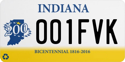 IN license plate 001FVK