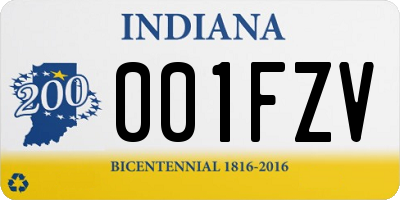 IN license plate 001FZV