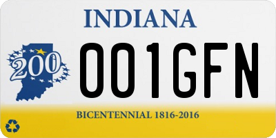 IN license plate 001GFN