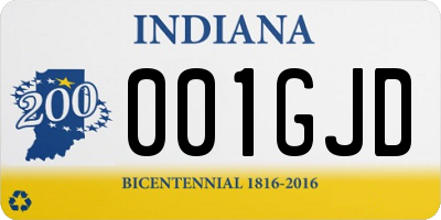 IN license plate 001GJD