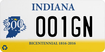 IN license plate 001GN