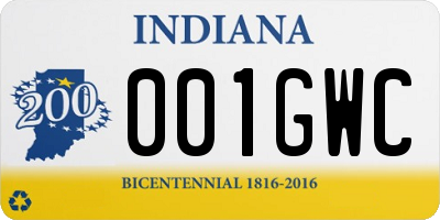IN license plate 001GWC