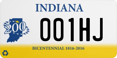 IN license plate 001HJ