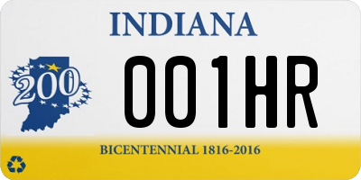 IN license plate 001HR