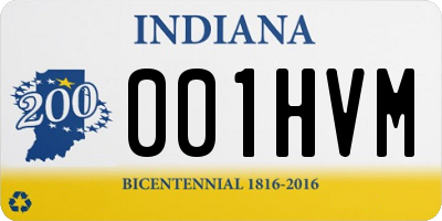 IN license plate 001HVM