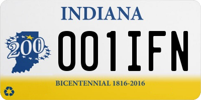 IN license plate 001IFN