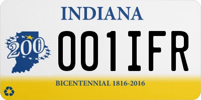 IN license plate 001IFR