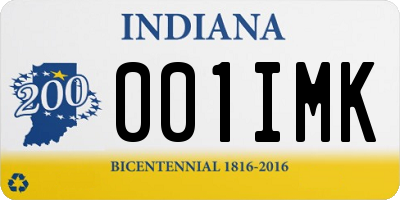 IN license plate 001IMK