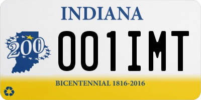 IN license plate 001IMT