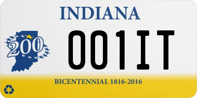 IN license plate 001IT