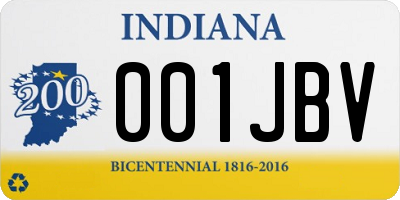 IN license plate 001JBV