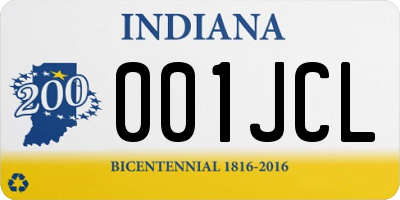 IN license plate 001JCL