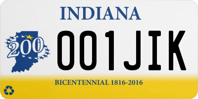 IN license plate 001JIK