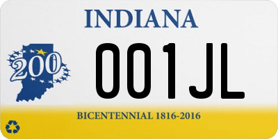 IN license plate 001JL