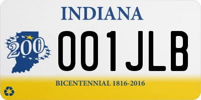 IN license plate 001JLB