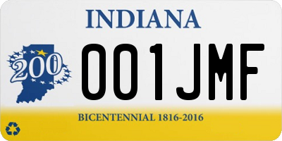 IN license plate 001JMF